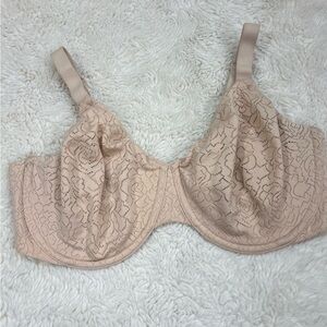 Wacoal Women Bra 36 DDD Beige Lace Full Coverage Underwired  Ajustable Strap 287